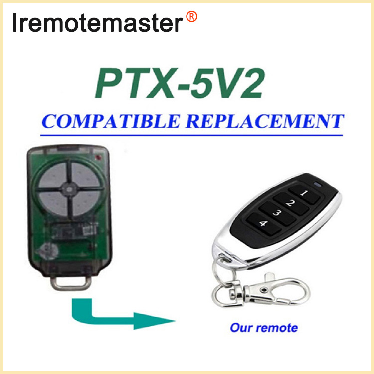 PTX5V2 PTX-5 Garažo durų nuotolinio valdymo pulto keitimas 433.92MHz