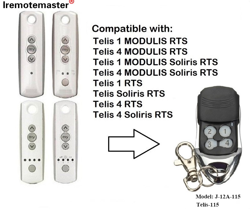 Telis 1 RTS Telis Soliris RTS 4 RTS Garažo durų nuotolinio valdymo pultas 433.42MHz